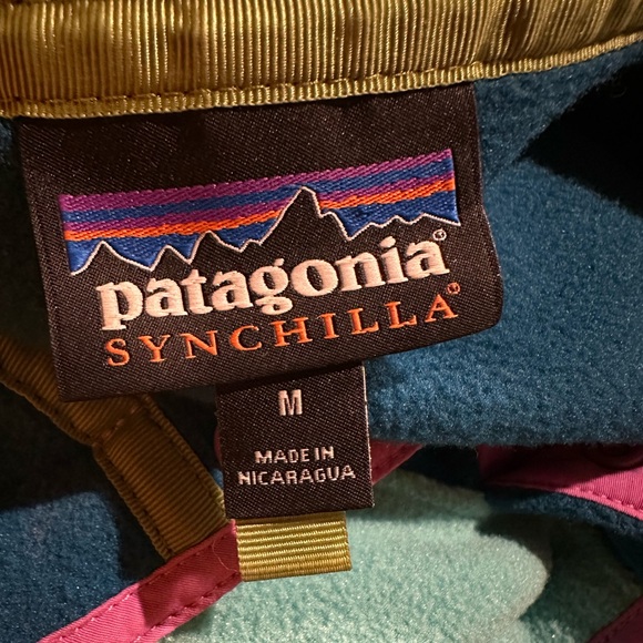 Patagonia Teal and Blue Fleece sweater size M - Picture 7 of 9
